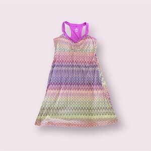 Prana Athletic Dress Racer Back Size XL, built in bra, pink/purple print